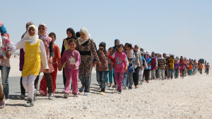 Syrian children at a refugee camp in Jordan