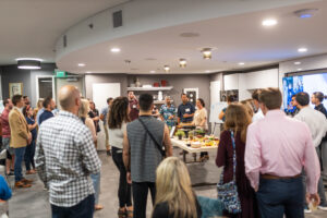 Young adults at dinner party