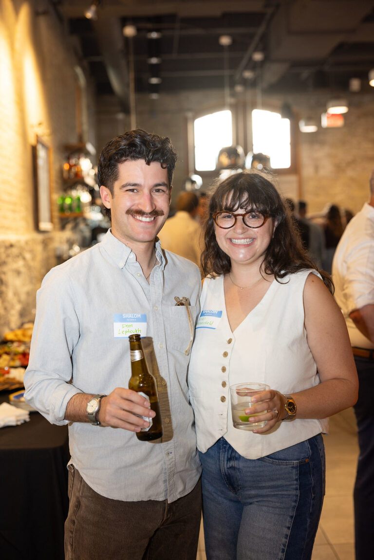 a young couple with drinks