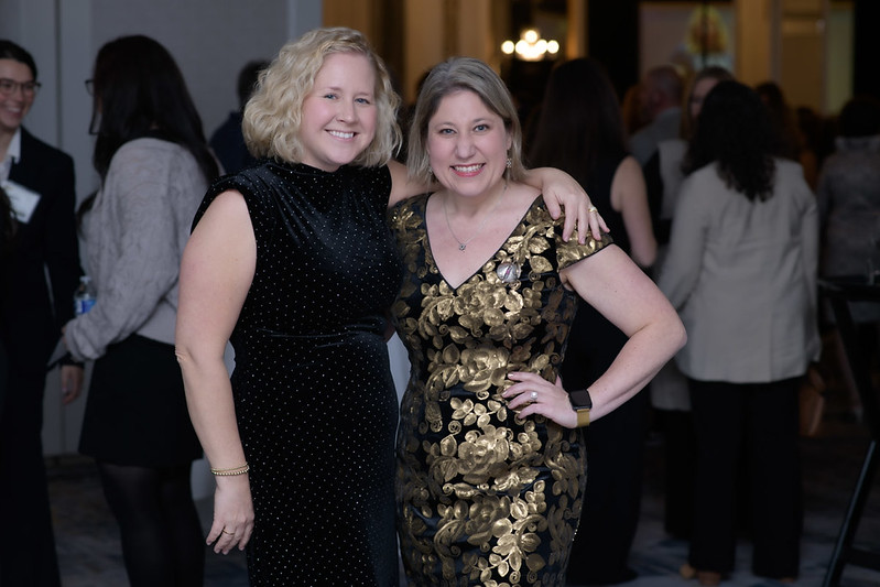 Two women at gala event