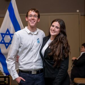 Boy and girl smiling