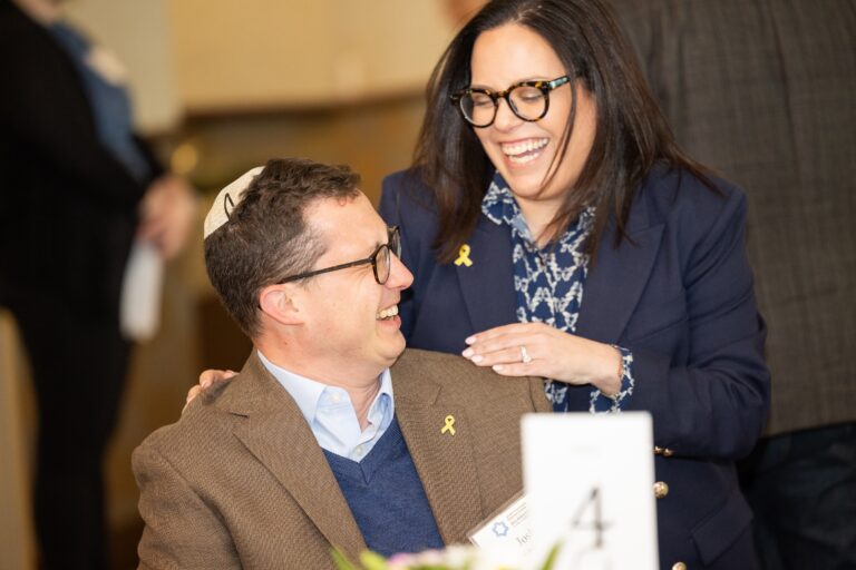 a man and a woman laughing