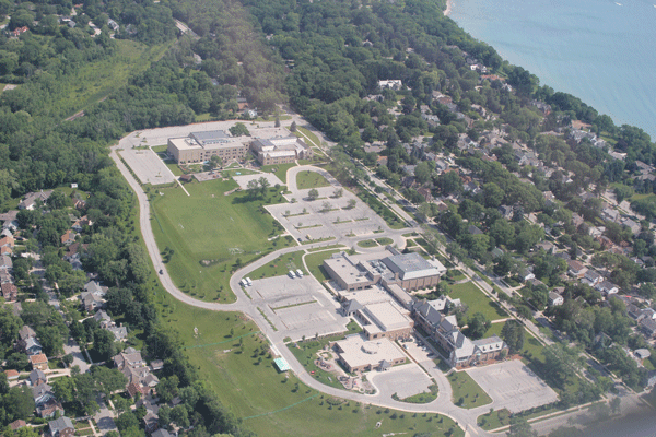 Aerial view of Milwaukee Jewish Federation's Karl Campus in Whitefish Bay, WI