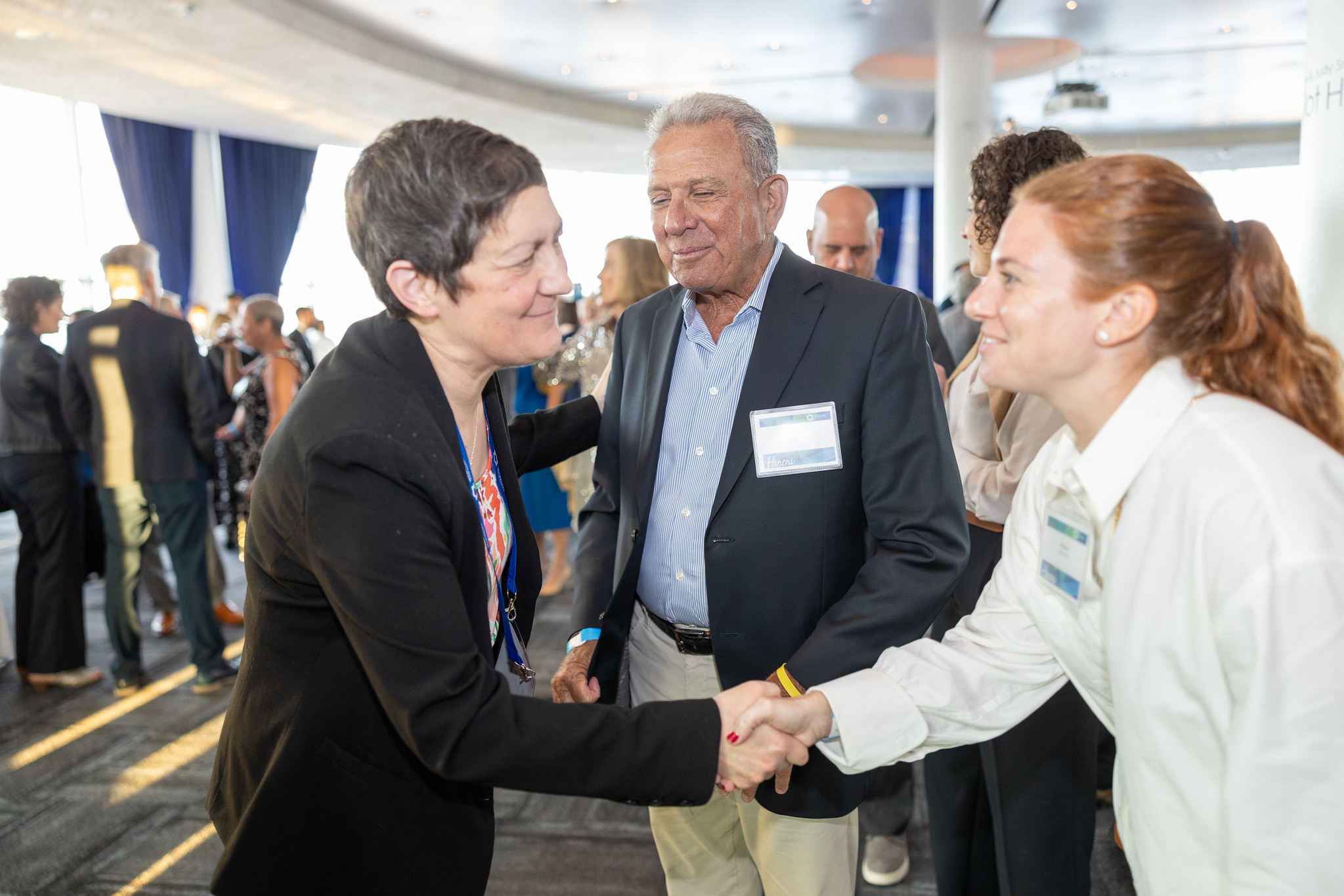 People greeting each other.